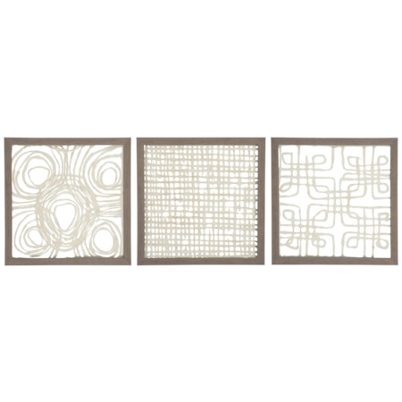 3-Piece Odella Cream/Taupe Wall Decor Set