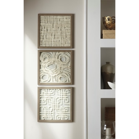 3-Piece Odella Cream/Taupe Wall Decor Set