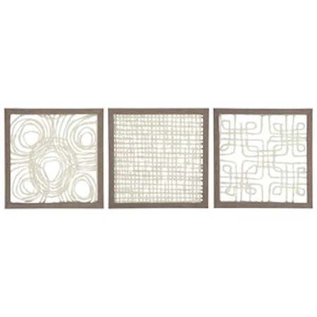 3-Piece Odella Cream/Taupe Wall Decor Set
