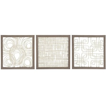 3-Piece Odella Cream/Taupe Wall Decor Set