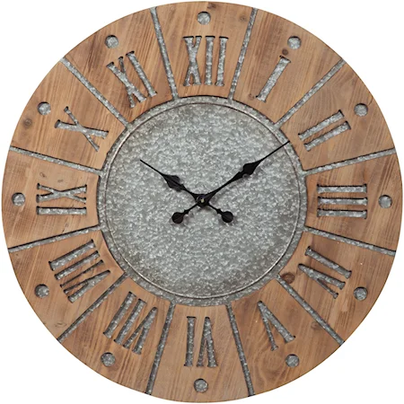 Payson Antique Gray/Natural Wall Clock