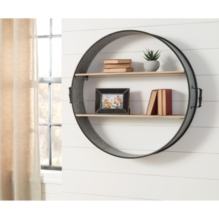 Eirny Antique Gray/Natural Wall Shelf