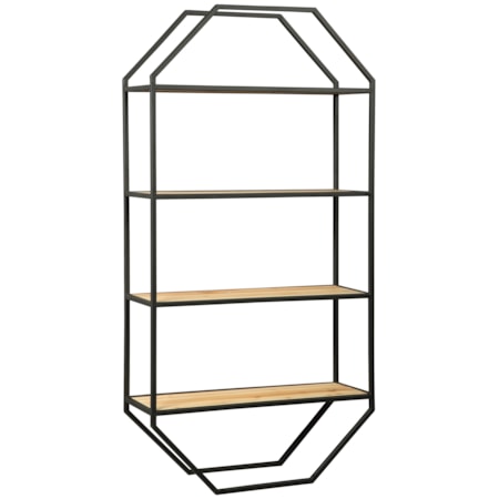 Elea Black/Natural Wall Shelf