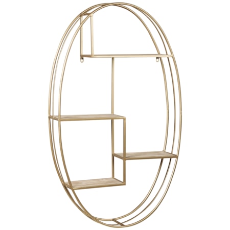 Elettra Natural/Gold Finish Wall Shelf