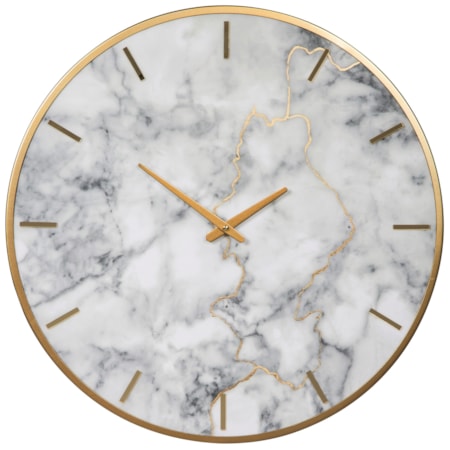 Jazmin Gray/Gold Finish Wall Clock
