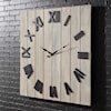 Signature Design by Ashley Wall Art Bronson Whitewash/Black Wall Clock