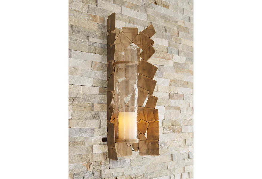 Wall Art Jailene Antique Gold Wall Sconce by Signature Design by Ashley at Simply Home by Lindy's