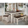 Signature Design by Ashley Whitesburg 6-Piece Rectangular Table Set with Bench