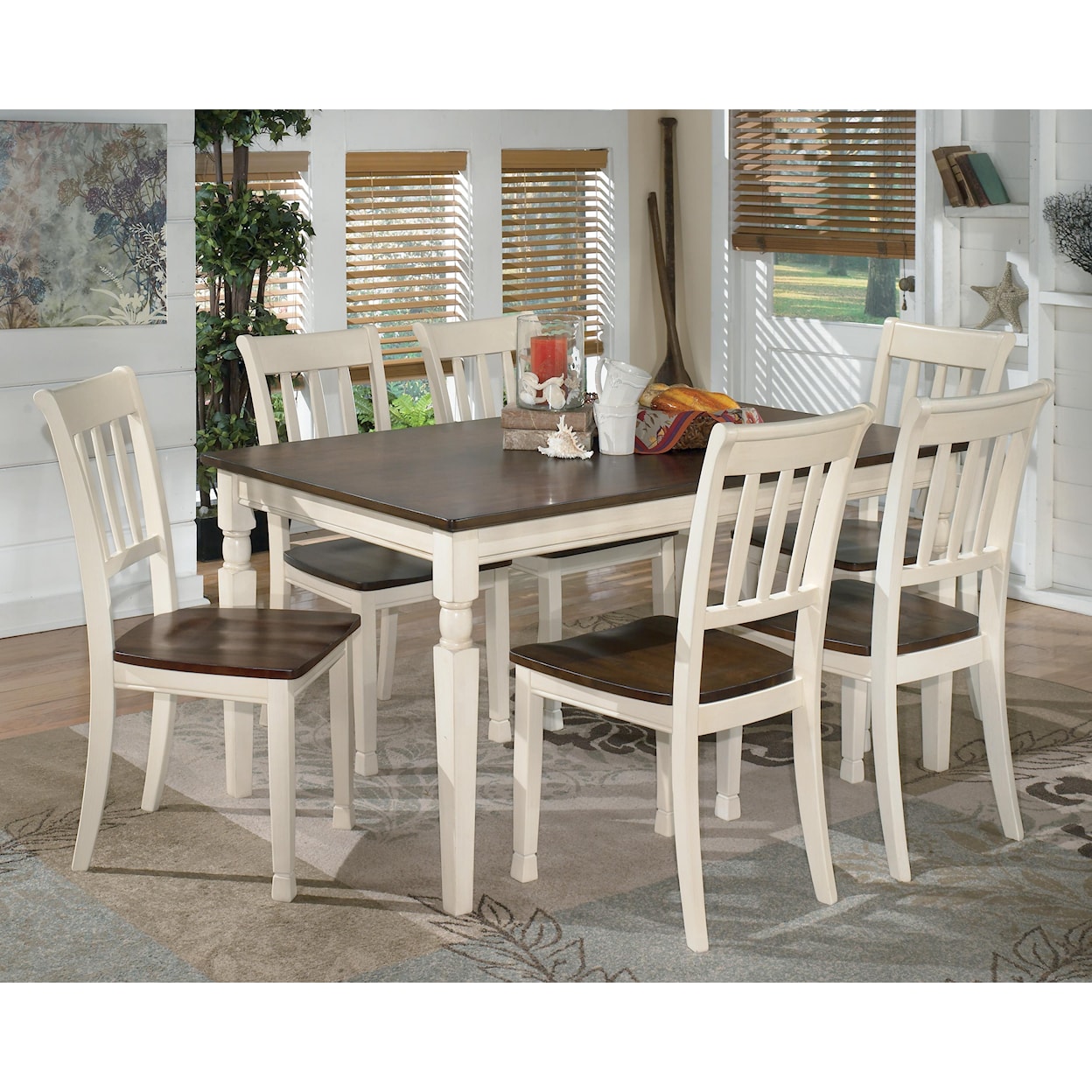 Signature Design by Ashley Furniture Whitesburg 7-Piece Rectangular Dining Table Set