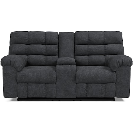 Casual Double Reclining Loveseat w/ Console