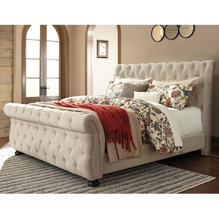 Queen Upholstered Sleigh Bed