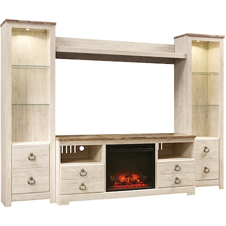 Entertainment Center with Fireplace Insert