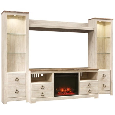 Entertainment Center with Fireplace Insert