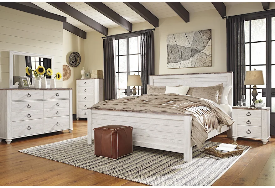 Willowton King Panel Bed Package by Signature Design by Ashley at Sam Levitz Furniture