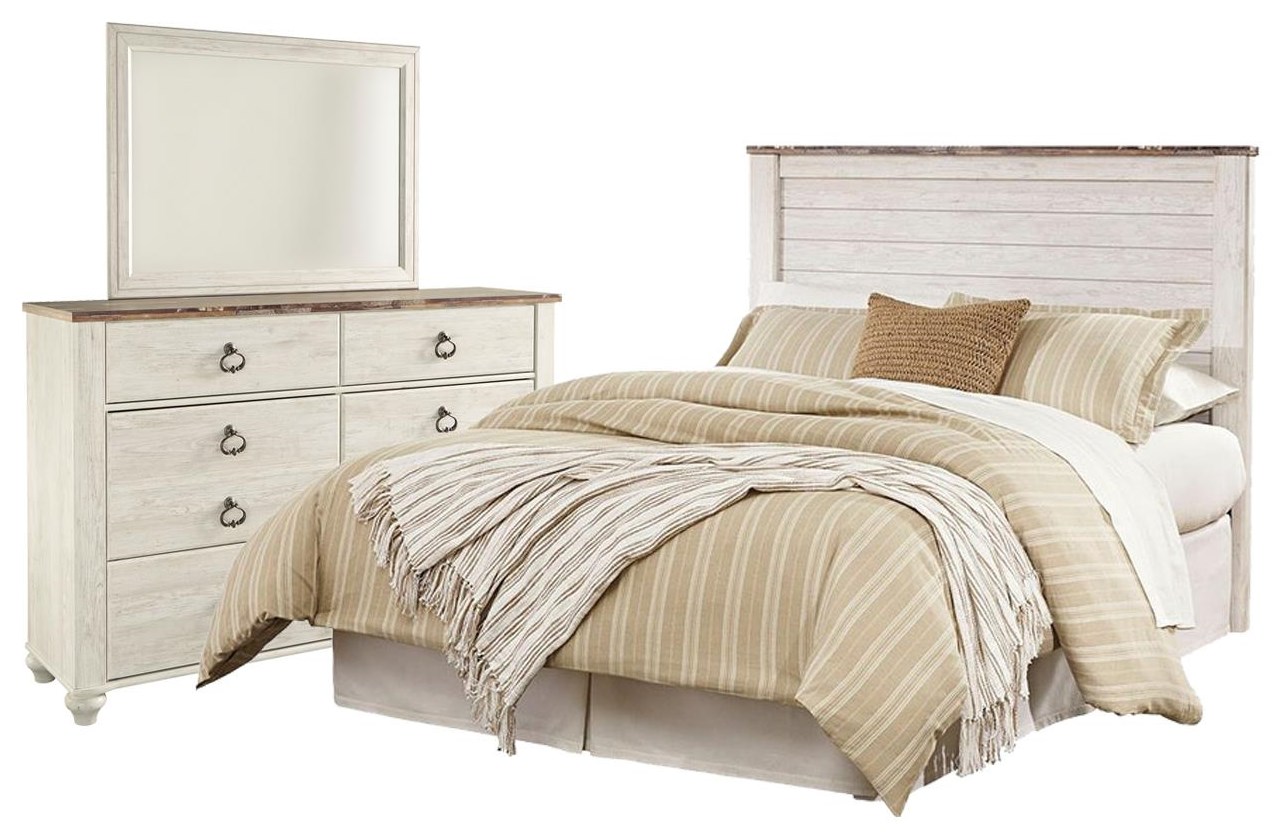 Queen Headboard Only, Dresser and Mirror