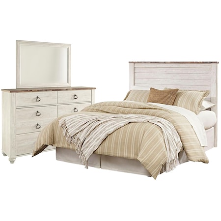 Queen Headboard Only, Dresser and Mirror