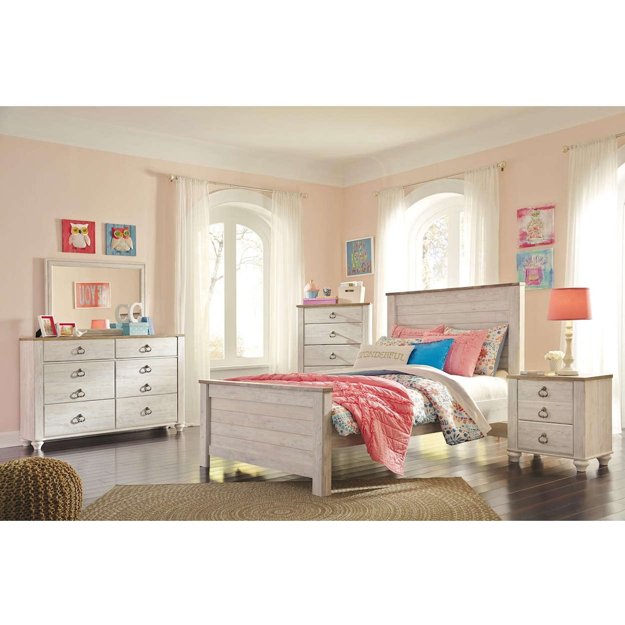 Signature Design by Ashley Willowton Twin 5 Piece Bedroom Group