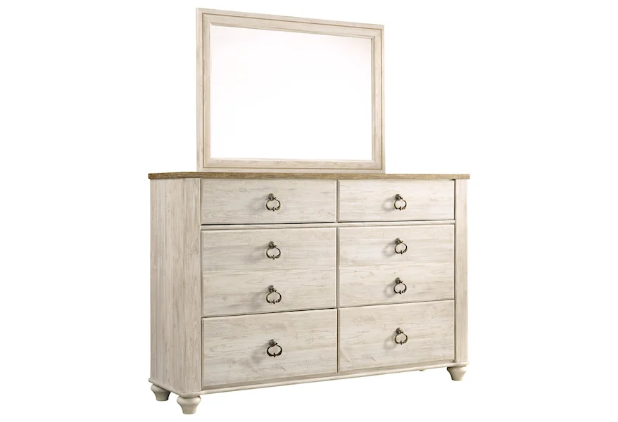 Willowton Dresser & Mirror by Signature Design by Ashley at Esprit Decor Home Furnishings