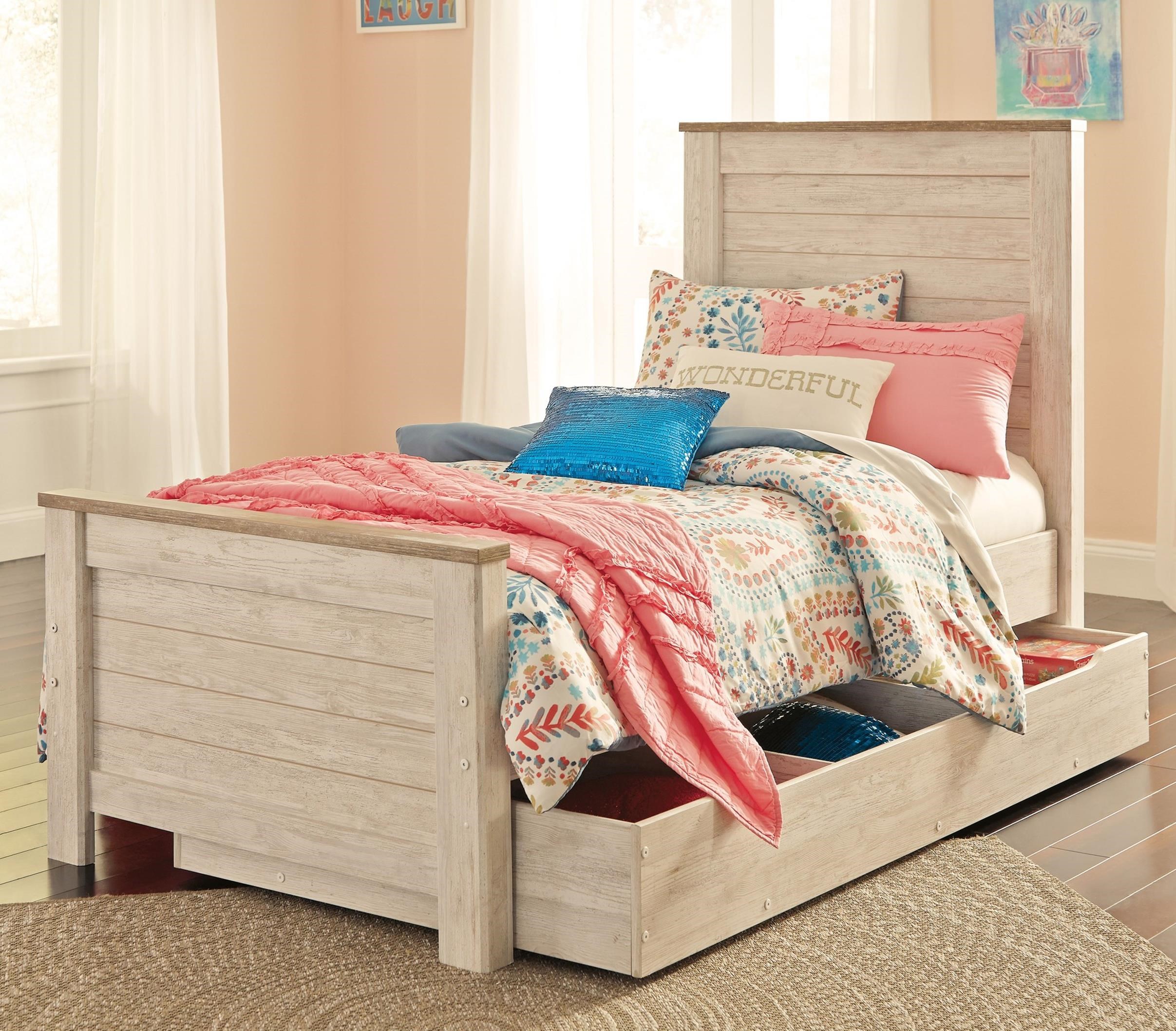 Twin Panel Bed with Under Bed Storage