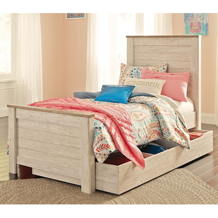 Twin Panel Bed with Under Bed Storage