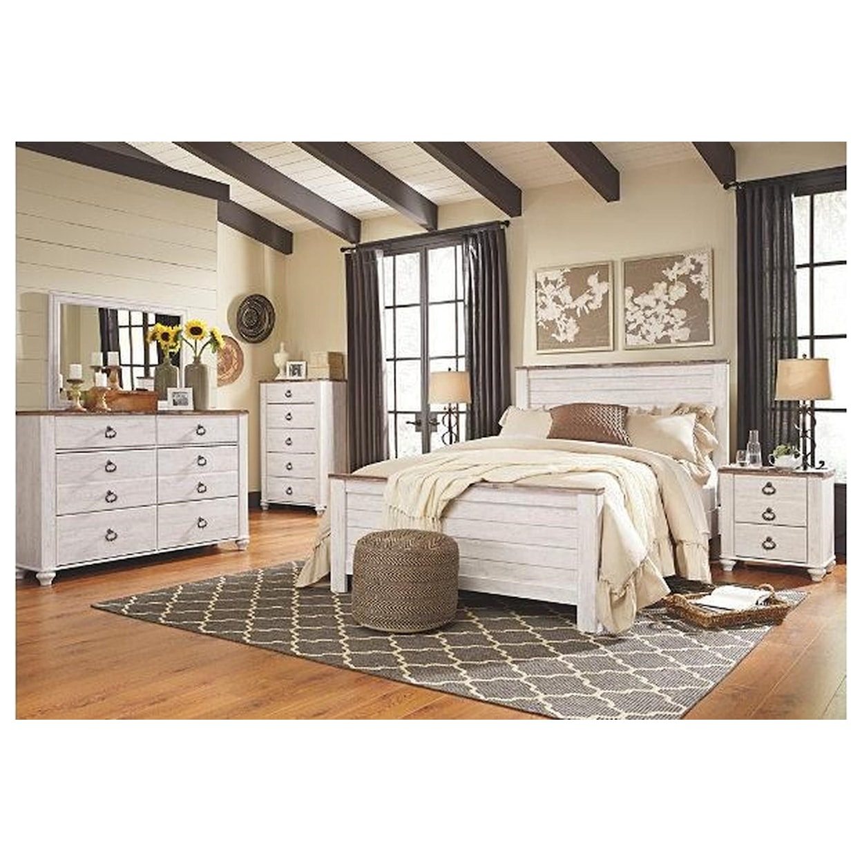 Signature Design by Ashley Willowton 8PC Queen bedroom group