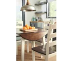 Signature Design by Ashley Woodanville 3-Piece Round Drop Leaf Table Set