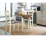 Signature Design by Ashley Woodanville 3-Piece Round Drop Leaf Table Set