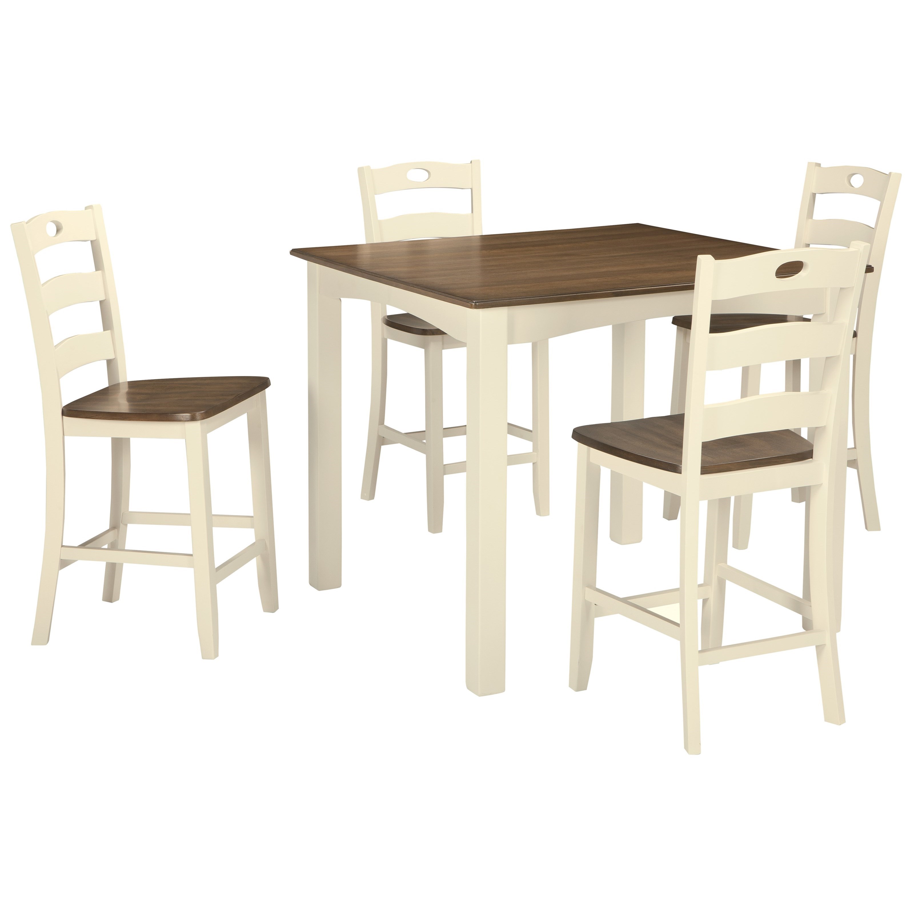 Two-Tone Finish 5-Piece Square Counter Table Set