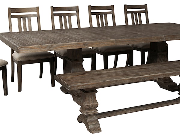 8-Piece Dining Table Set with Bench