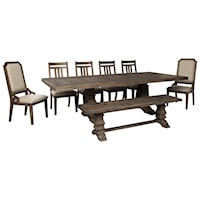8-Piece Dining Table Set with Bench