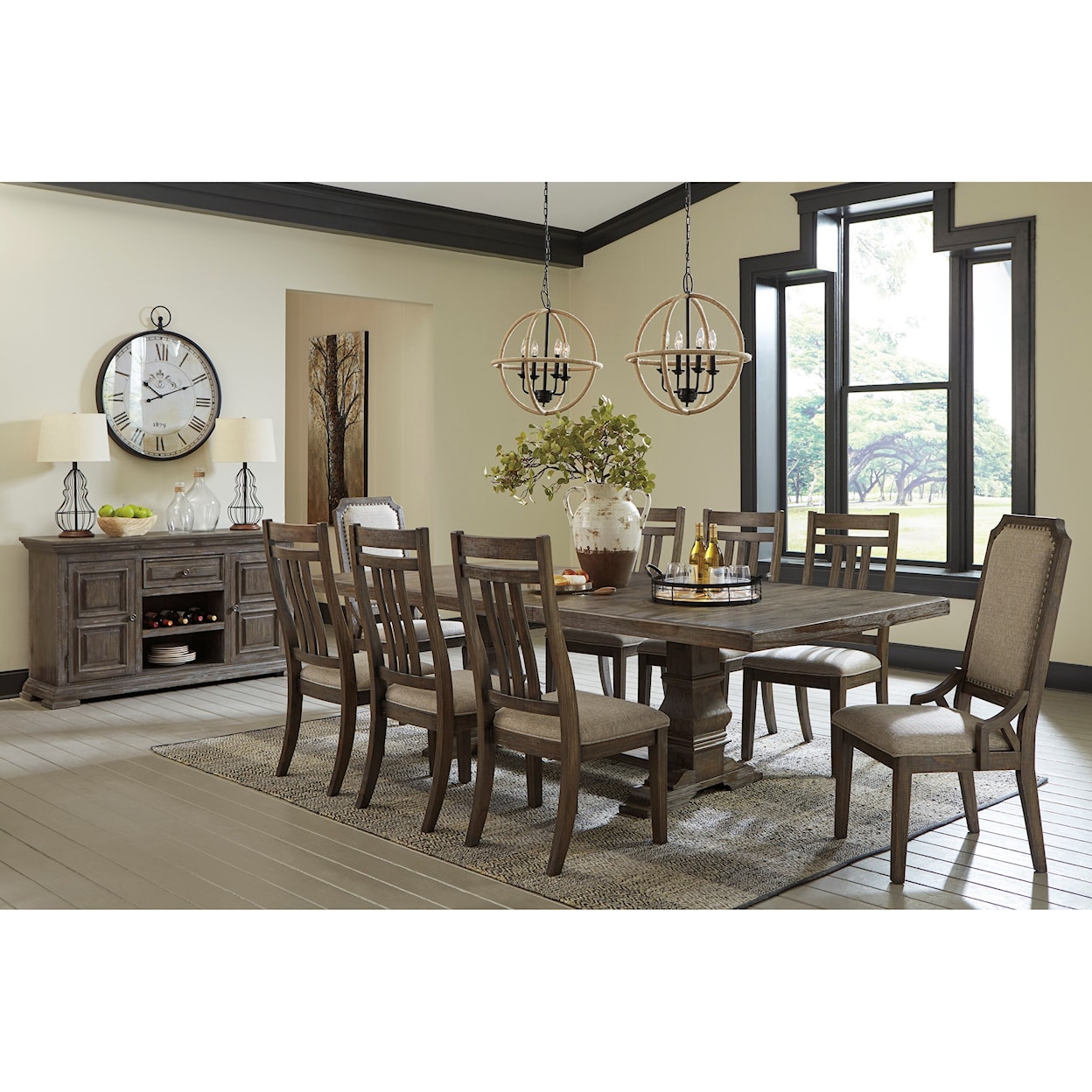 Signature Design by Ashley Wyndahl 8-Piece Dining Table Set with Bench
