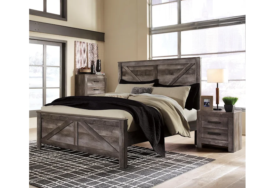 Wynnlow 5 Piece King Crossbuck Panel Bedroom Set by Signature Design by Ashley at Sam Levitz Furniture