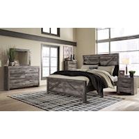 King Crossbuck Panel Bed, Dresser, Mirror and Nightstand Package