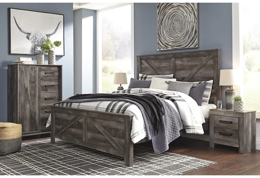 Wynnlow King Crossbuck Panel Bed Package by Signature Design by Ashley at Sam Levitz Furniture