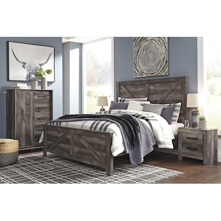 King Crossbuck Panel Bed Package