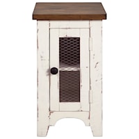 Farmhouse Chair Side End Table with Two-Tone Finish