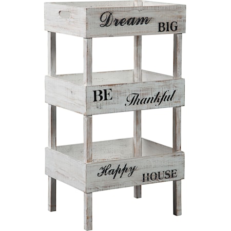 Cottage Storage Shelf with Decorative Inspirational Sayings