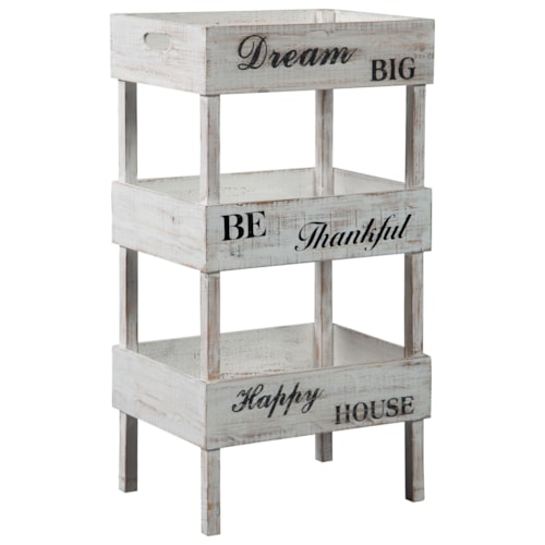 Cottage Storage Shelf with Decorative Inspirational Sayings