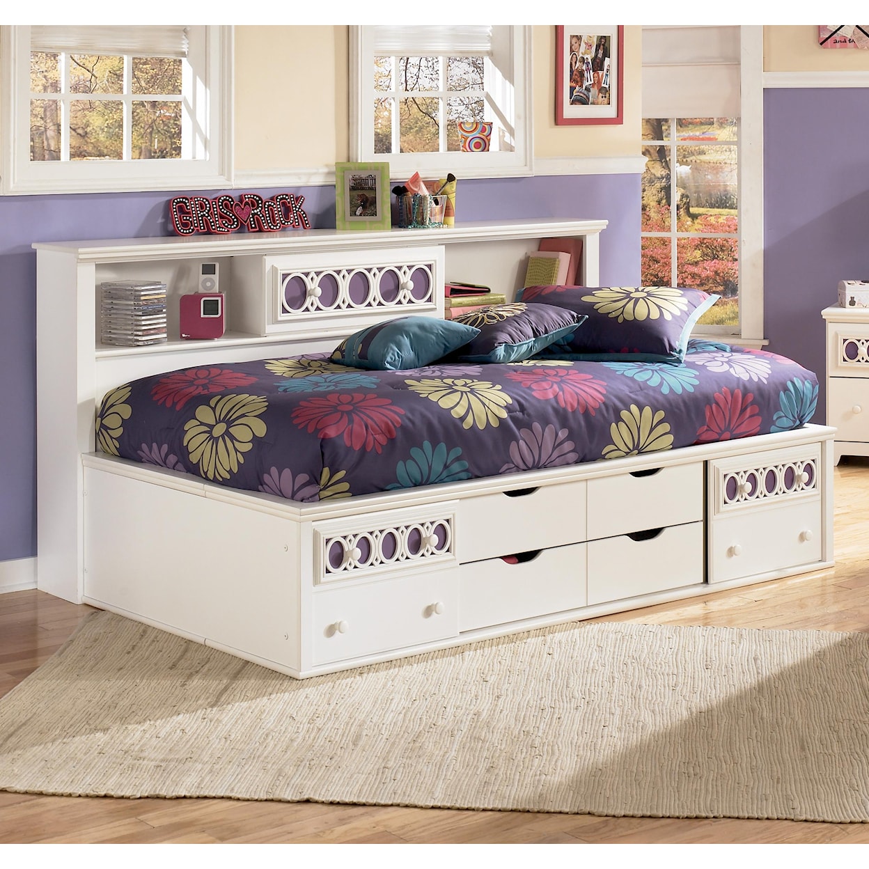 Ashley Furniture Signature Design Zayley Twin Bedside Bookcase Daybed