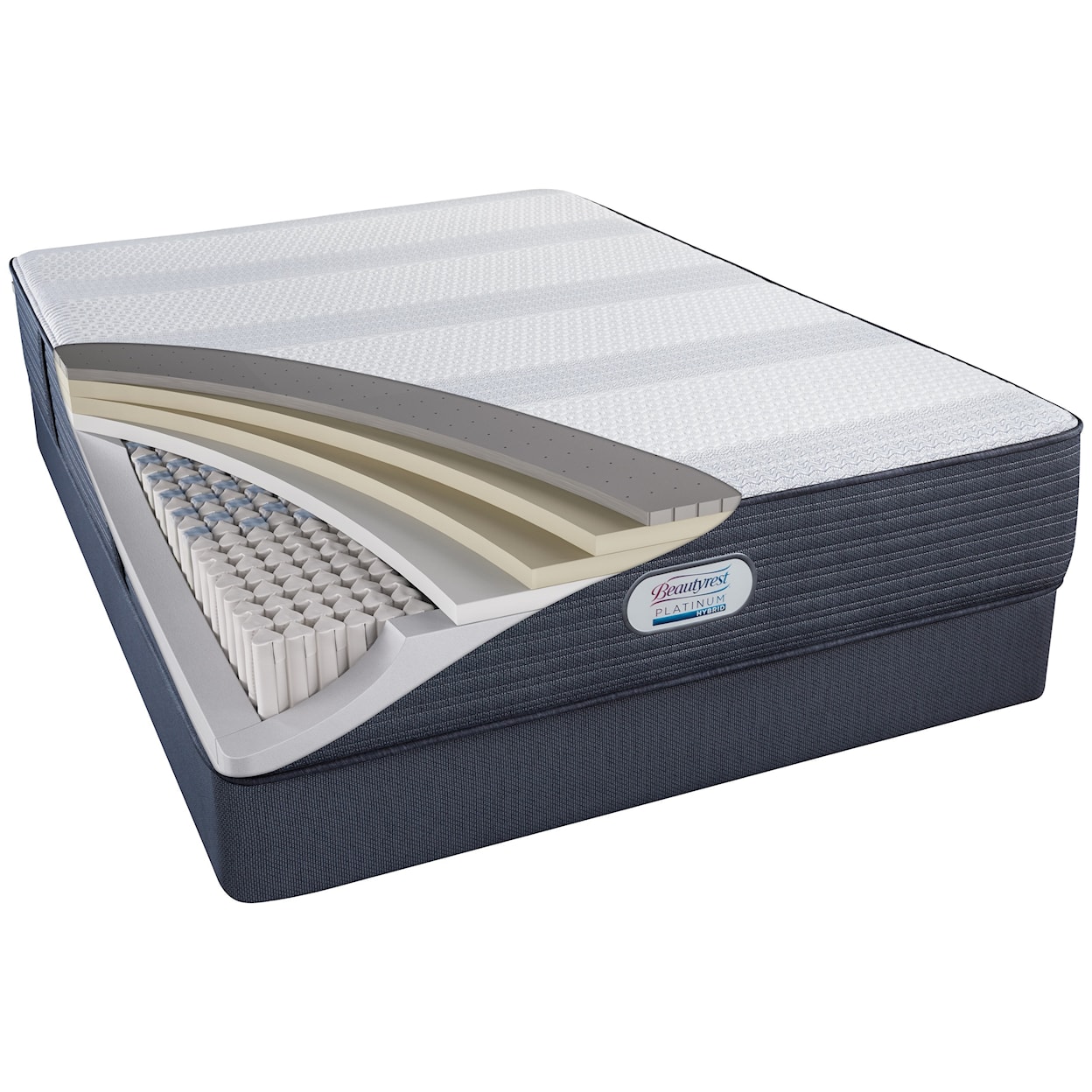 Beautyrest Beautyrest Platinum Hybrid Atlas Cove Firm Cal King 13" Firm Hybrid Mattress Set