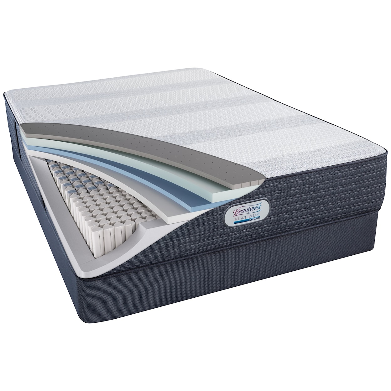 Beautyrest Beautyrest Platinum Hybrid Crestridge Plush Full 13" Plush Hybrid Mattress Set