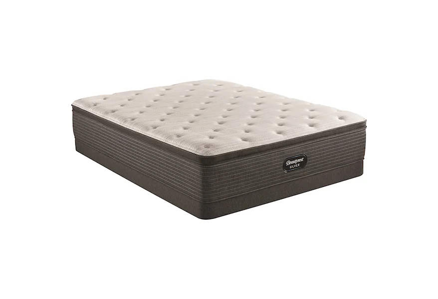 Silver Medium Pillowtop King 14 3/4" Pocketed Coil Low Pro Set by Beautyrest at Royal Furniture