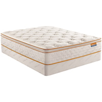 Cal King 13" Plush Pillow Top Pocketed Coil Mattress and 9" Standard Foundation