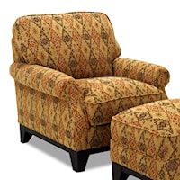Fabric Upholstered Rolled Arm Accent Chair