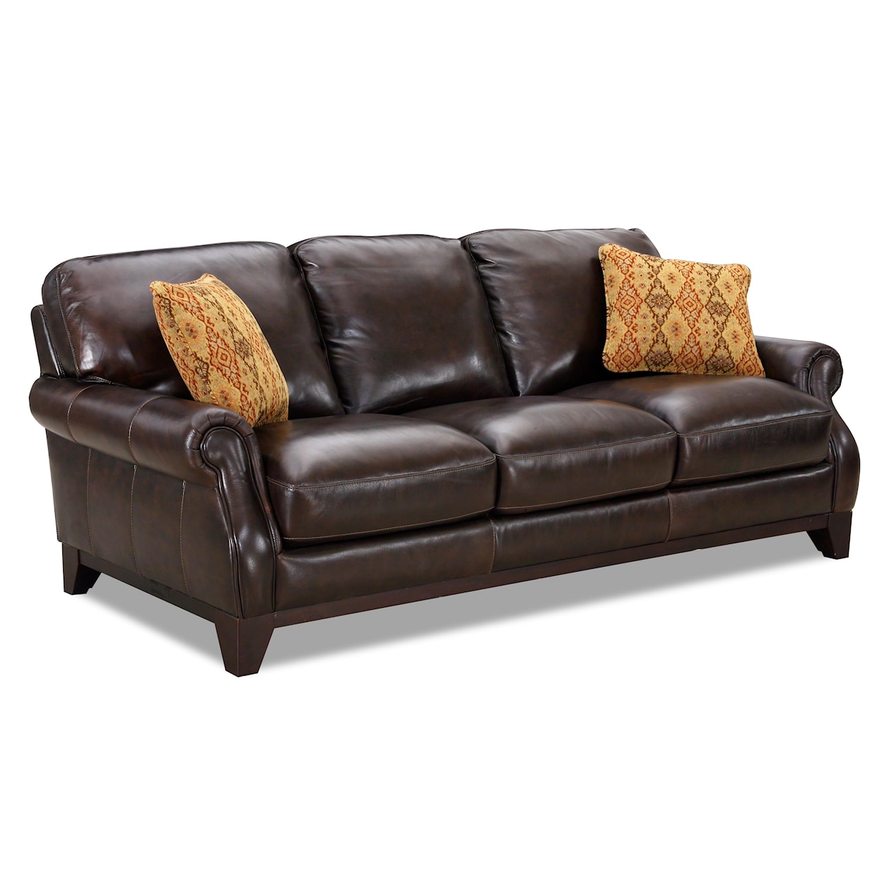 Simon Li 6973 Leather Rolled Arm Sofa