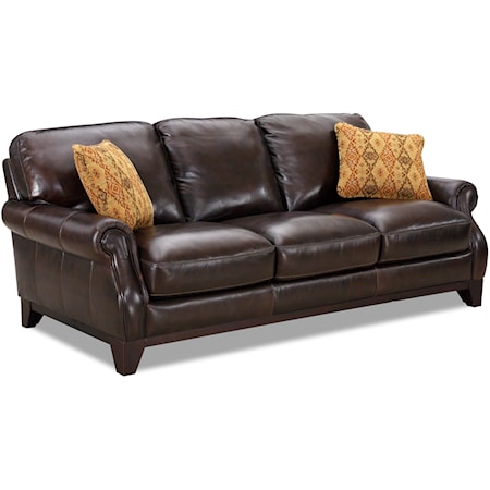Leather Rolled Arm Sofa
