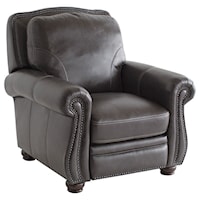 Traditional Push Back Recliner with Nailhead Trim