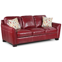 Contemporary Leather Stationary Sofa 