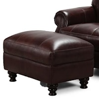 Traditional Ottoman with Turned Legs