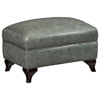 Camden Ottoman with Shaped Wooden Legs
